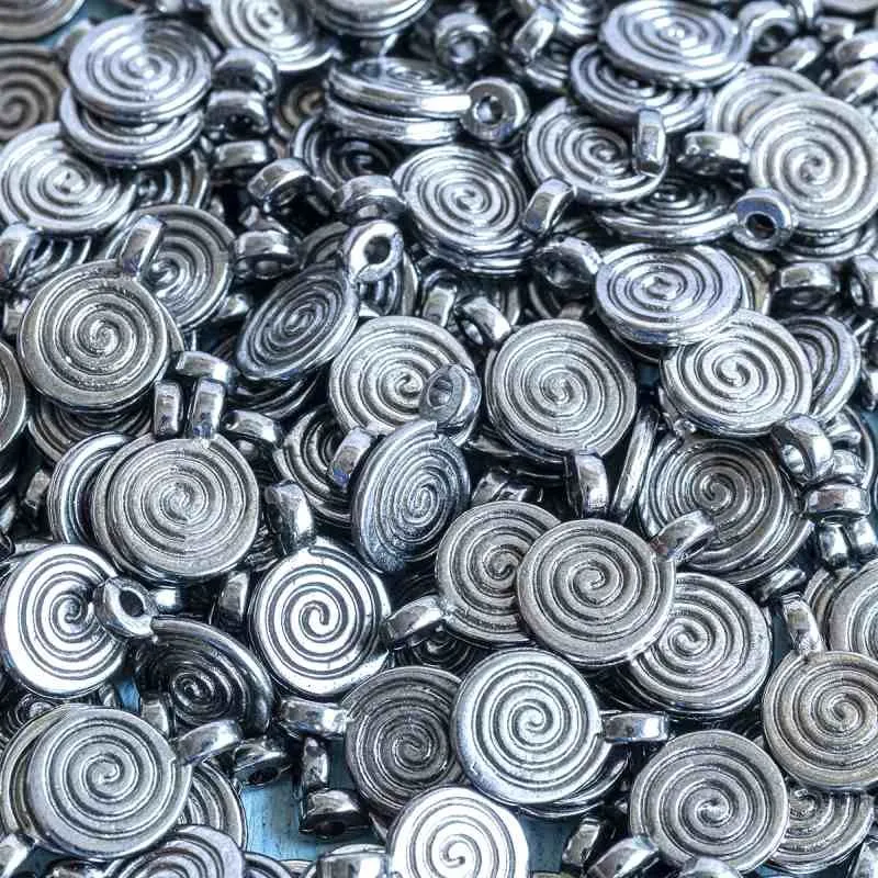 подвеска металлическая "спираль", цвет черный, 8х1.8х1.2 мм