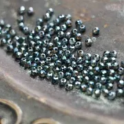Бусина, стекло абакус 3,5, граненая, цвет серо-зеленый перламутровый, 3.5х2.5 мм (уп 50+/-10 шт)