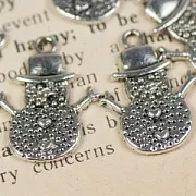 Подвеска металлическая "Снеговичок", цвет античное серебро, 20х15х1,5 мм