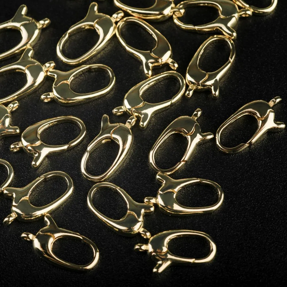 замочек-карабин "овал", позолота, 13.5x8x3 мм