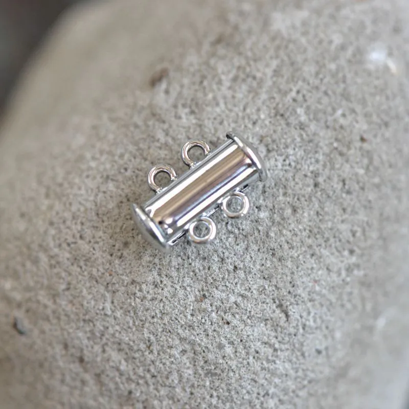 застежка "слайдер" многорядная, цвет платина, 15х11.5х6 мм