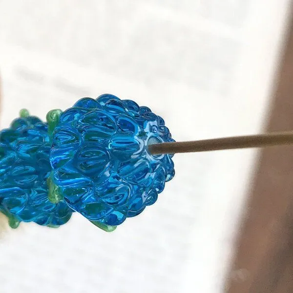 бусина, мурано "малинка", голубой, 15х12 мм