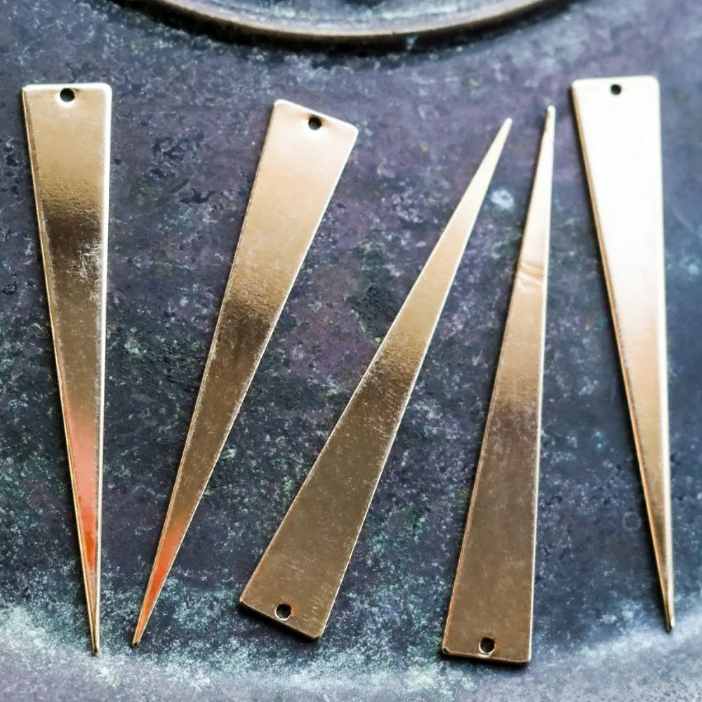 подвеска металл "пика", позолота, 51x8x1 мм