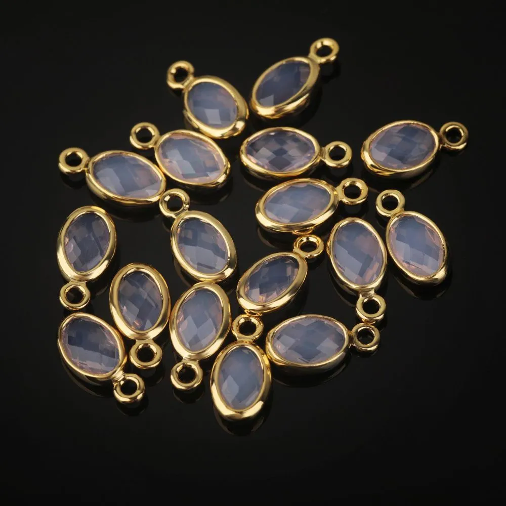 подвеска металл "эллипс", позолота/бледно-розовый, 9x4.5x2 мм