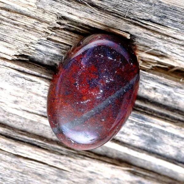 кабошон яшма овальный, цвет кирпичный красный, 18х13х6 мм