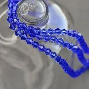 Бусина, стекло биконус 6, цвет индиго, 6 мм