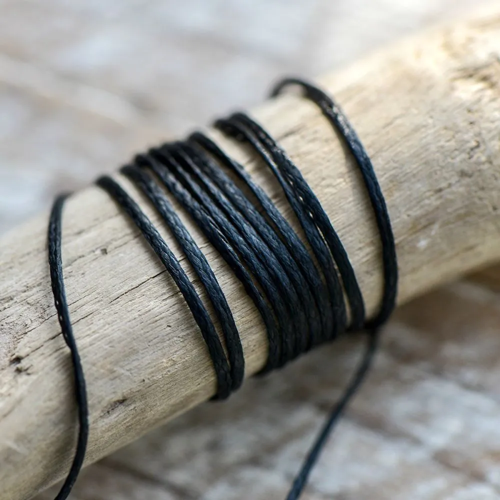 шнур вощеный, цвет черный, 1х0.3 мм