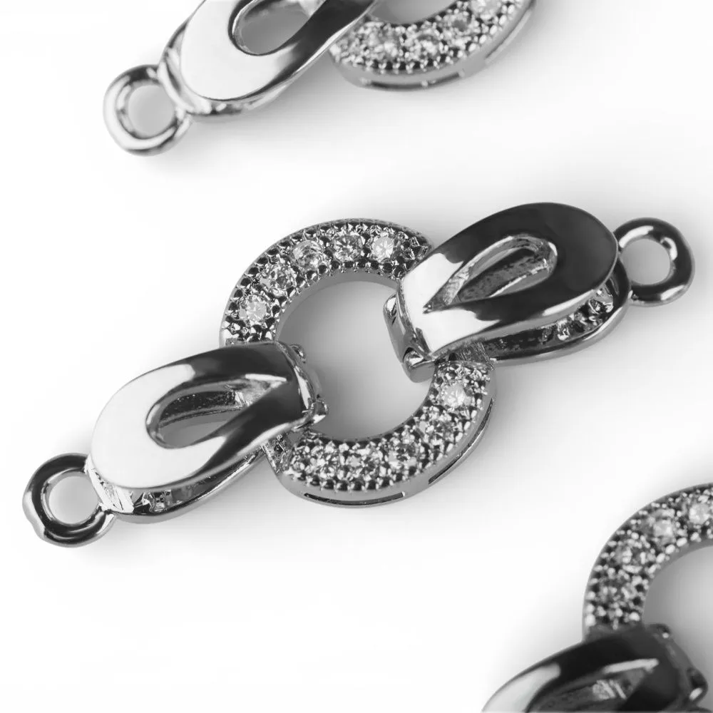 замок для украшений "фолд-ринг", покрытие платина, 25.5 мм