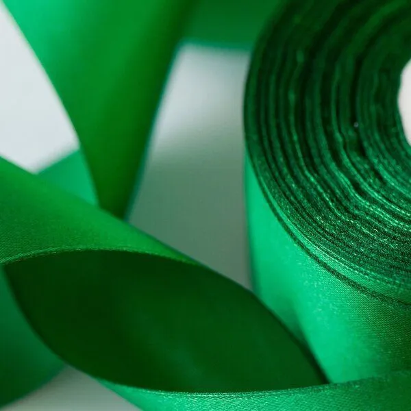 лента, атлас, цвет травяной зеленый, ширина 50 мм ленты