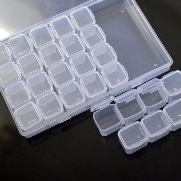 органайзер для бусин и фурнитуры, 28 контейнеров, 17.5x10.8x2.6 см