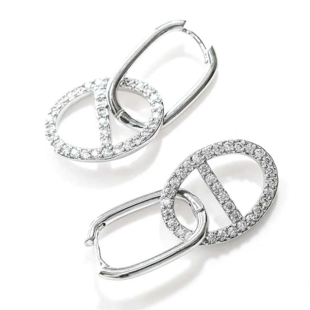 швензы "нексус", с цирконием, цвет платина, 35 мм