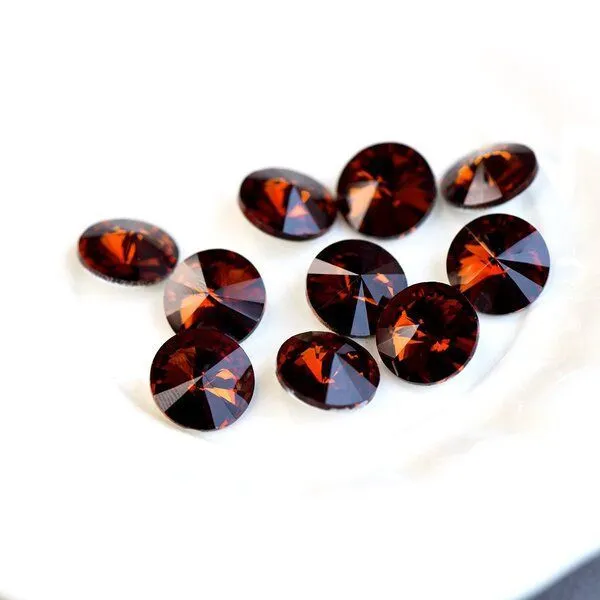 кабошон стекло риволи, цвет coffee, 14х7 мм