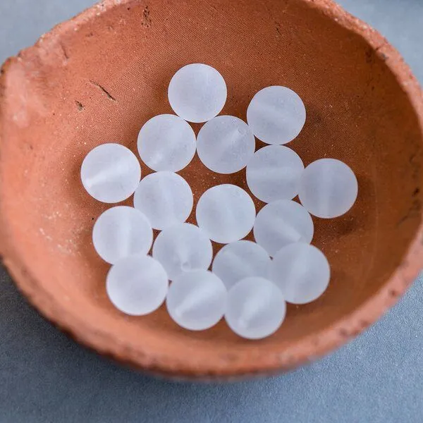 бусина, акрил 14, матовая, цвет прозрачный, 14 мм