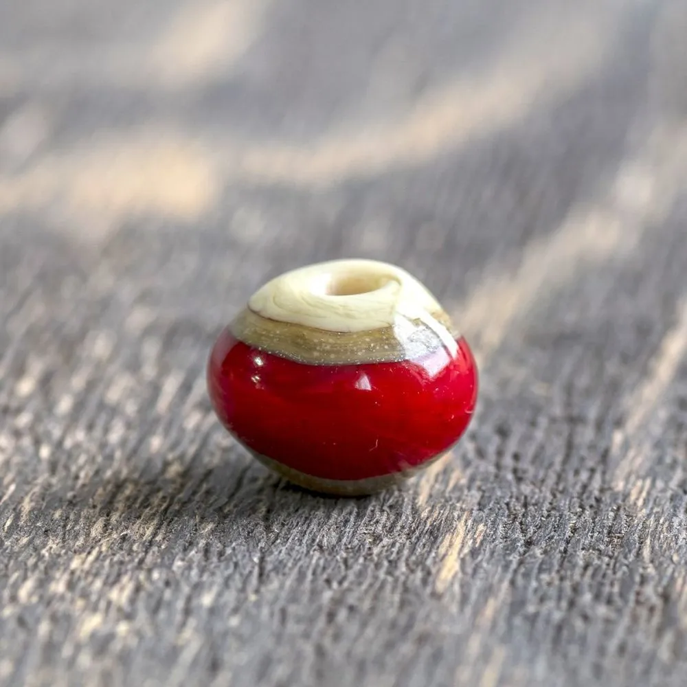 бусина, мурано "пунш", круглая, стекло,14-15 мм