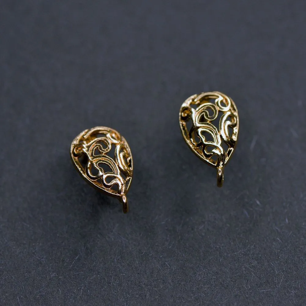 пуссеты "юнона", позолоченные, 15.5x10x15 мм