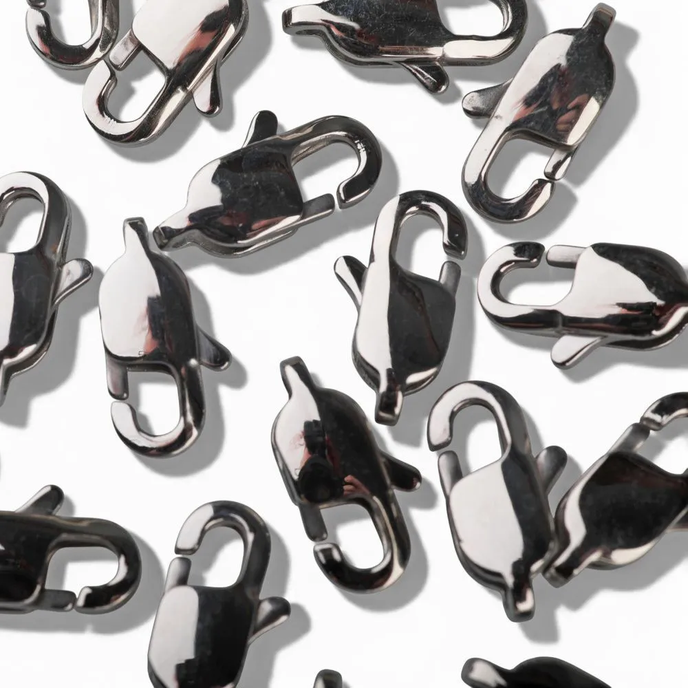 замочек-лобстер, 304 stainless steel, цвет стальной, 13x6.5x3.5 мм