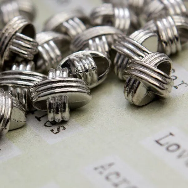 ес бусина металл "узел", цвет платина, 12x12x9 мм