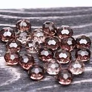 Бусина, стекло абакус 12, граненая, цвет светло-сиреневый, 12х8 мм