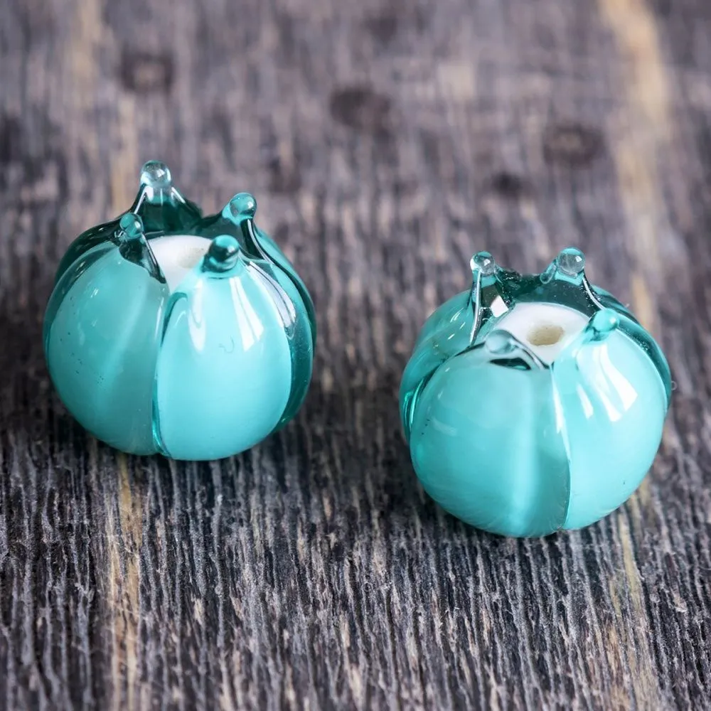 бусина, мурано "бутончик", светло-изумрудный, 13х12 мм