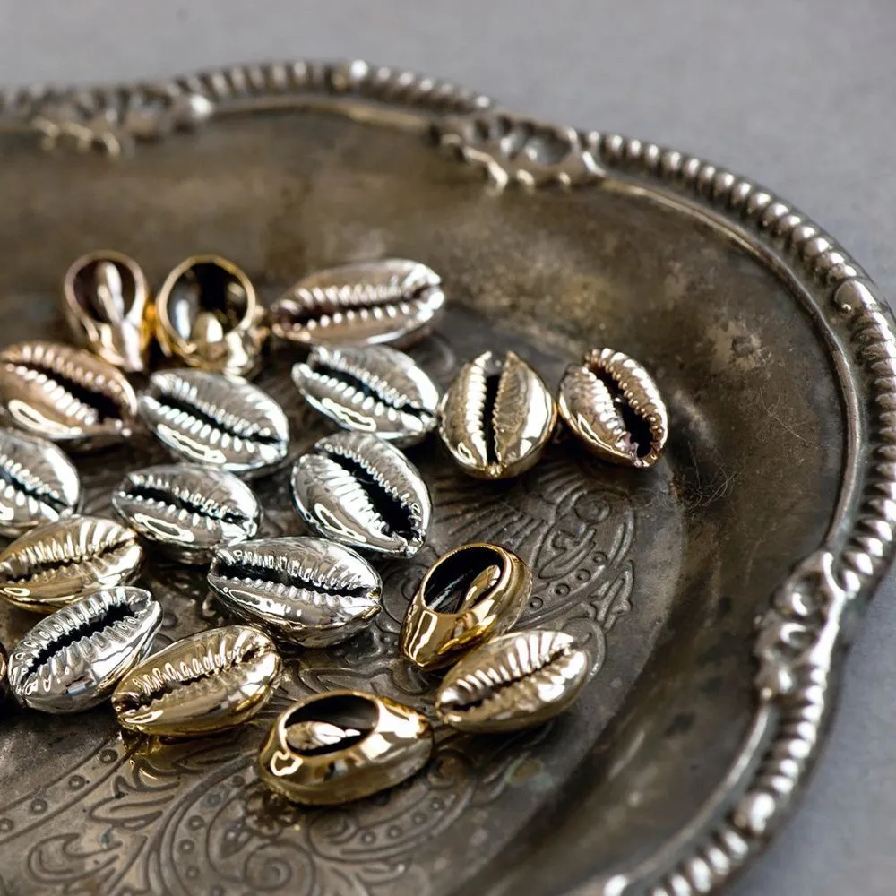 подвеска металлизированная "каури", цветовой микс, размерный микс