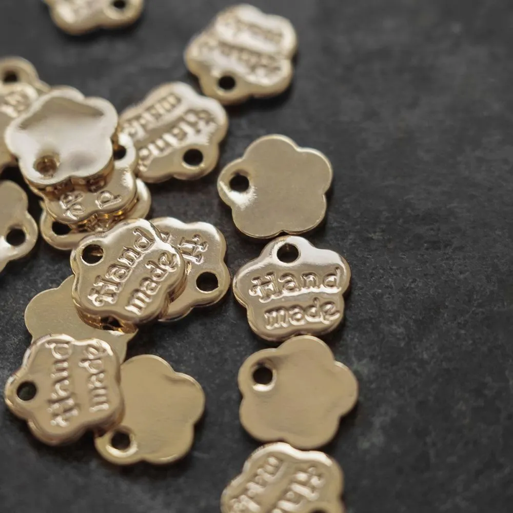 подвеска металл "handmade", позолота, 8x8x1 мм