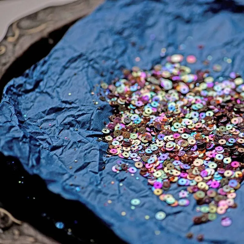 пайетки плоские, сиреневый яркий перламутр радужный, 4 мм