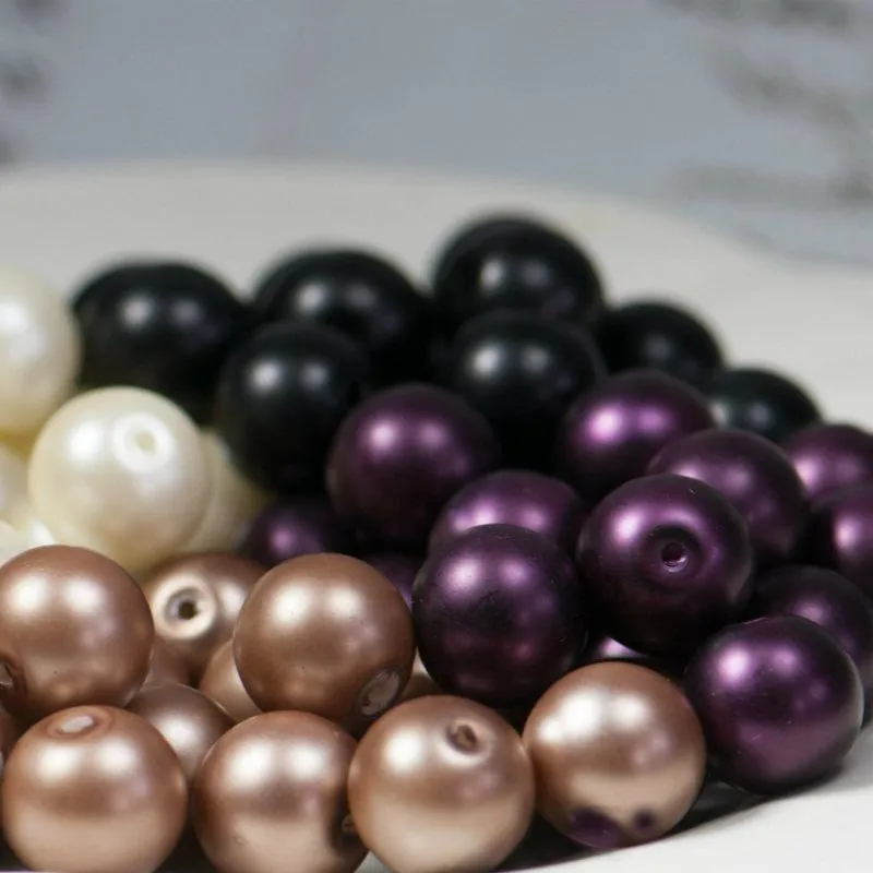 бусина, имитация жемчуга, стекло 12, матовая, цвет в ассорт., 12 мм