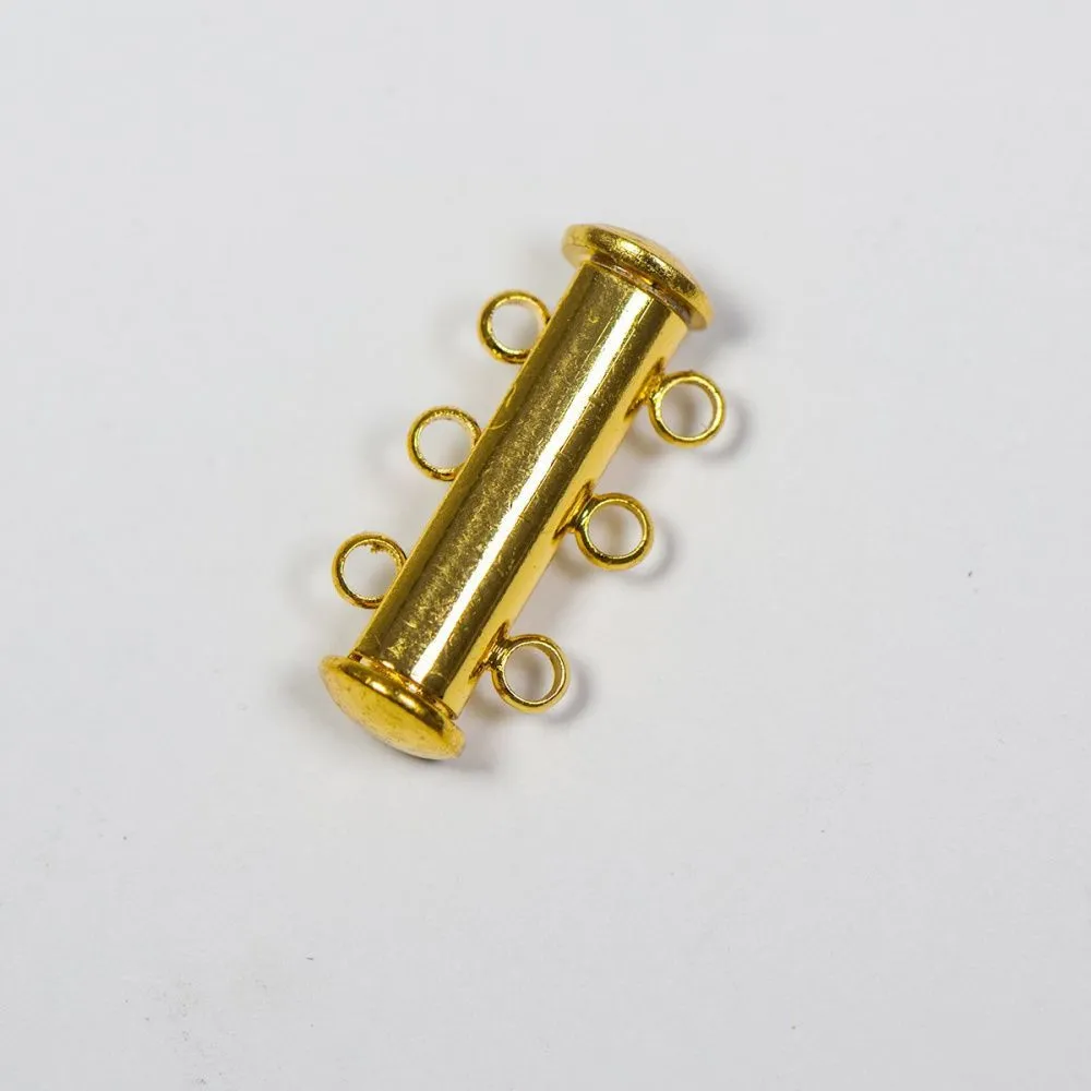 застежка "слайдер" многорядная, цвет золото, 21x10x6.5 мм