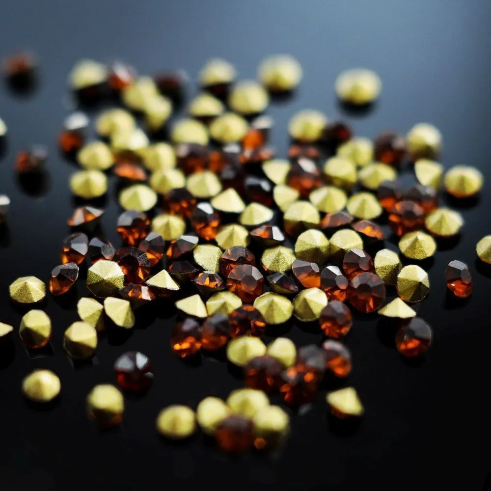 стразы горный хрусталь, цвет коньячный, 2.2 мм (уп 10 шт)