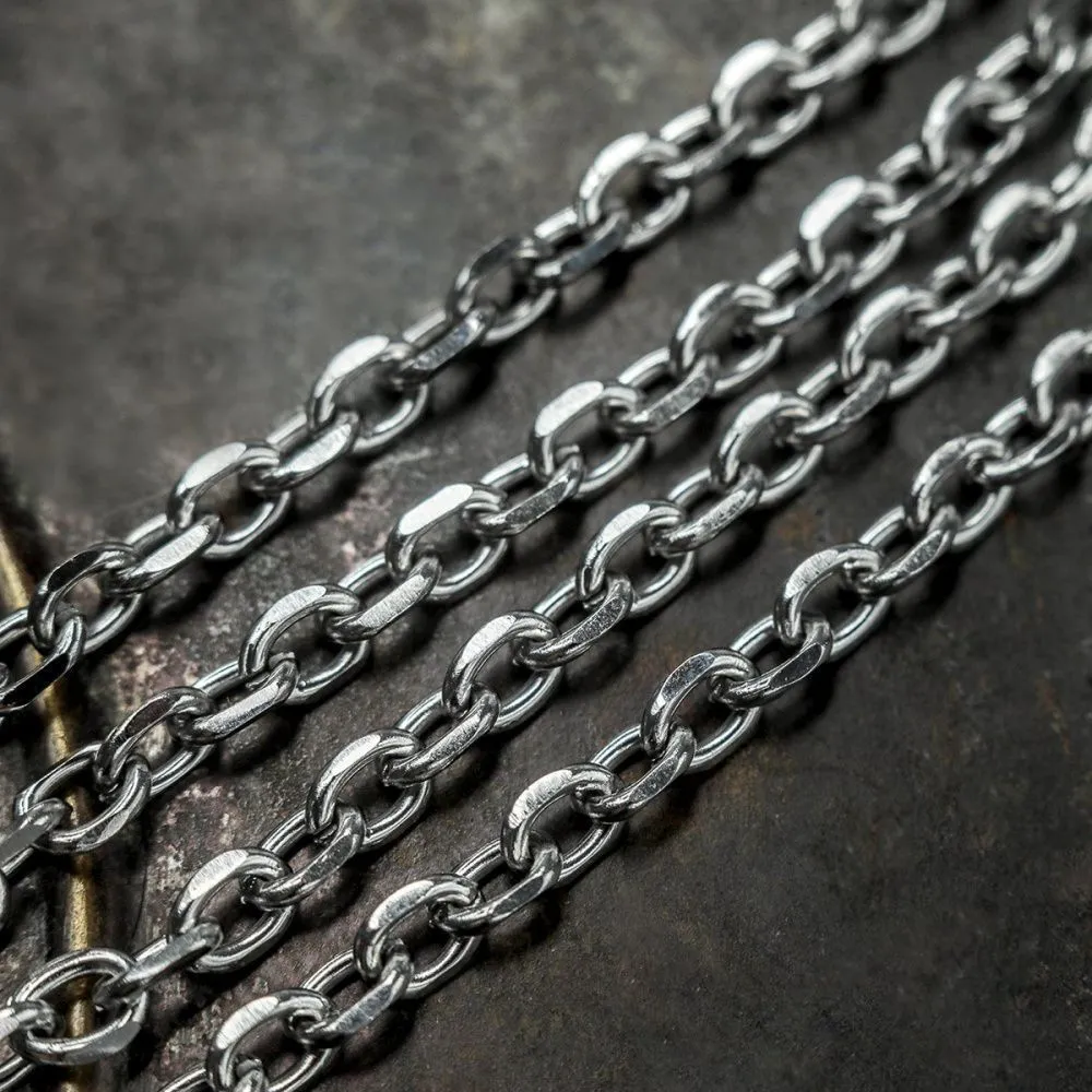 цепочка "овал 304", цвет стальной, звено 8x6x1.5 мм