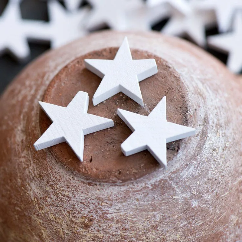 бусина дерево "звезда", цвет белый, 22x24x4 мм