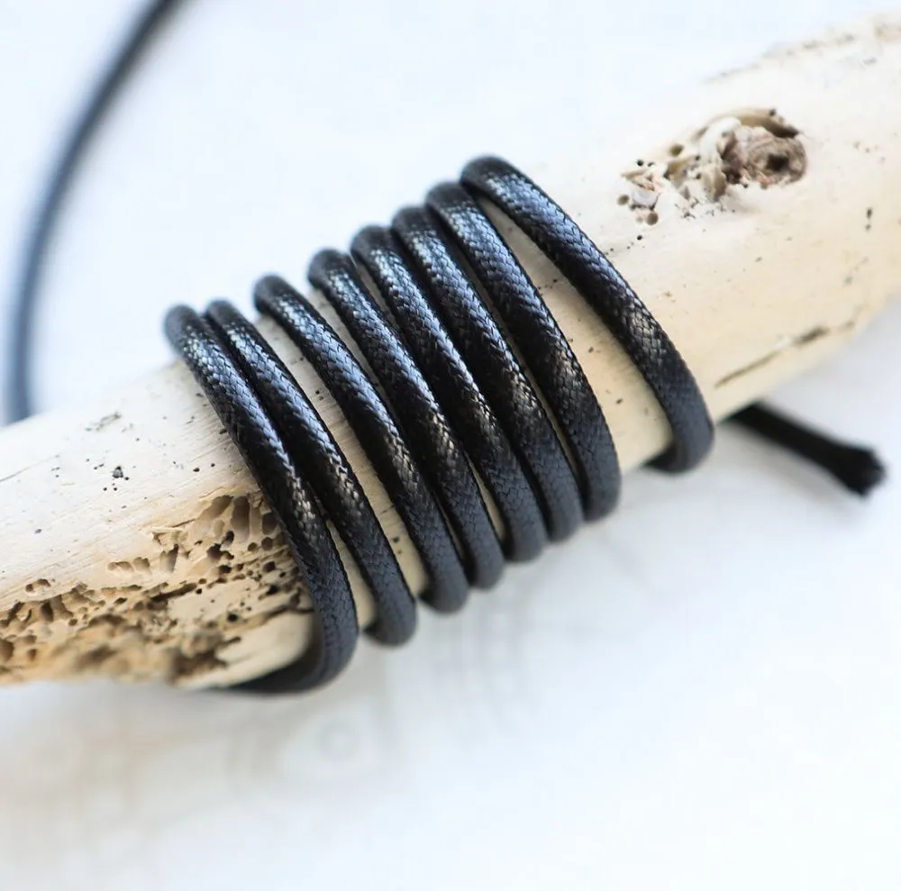 шнур вощеный, цвет черный, 3 мм
