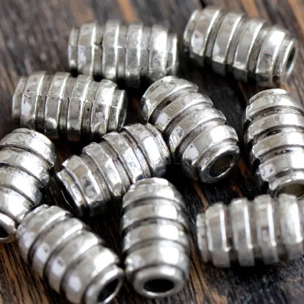 ес бусина металл "роллер", цвет античное серебро, 15x9.5 мм