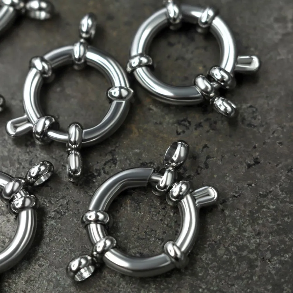 замочек шпрингельный, круглый, сталь, 18x14x4 мм