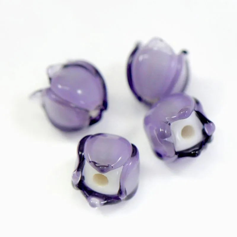 бусина, мурано "ландыш", фиолетовый, 7х7 мм