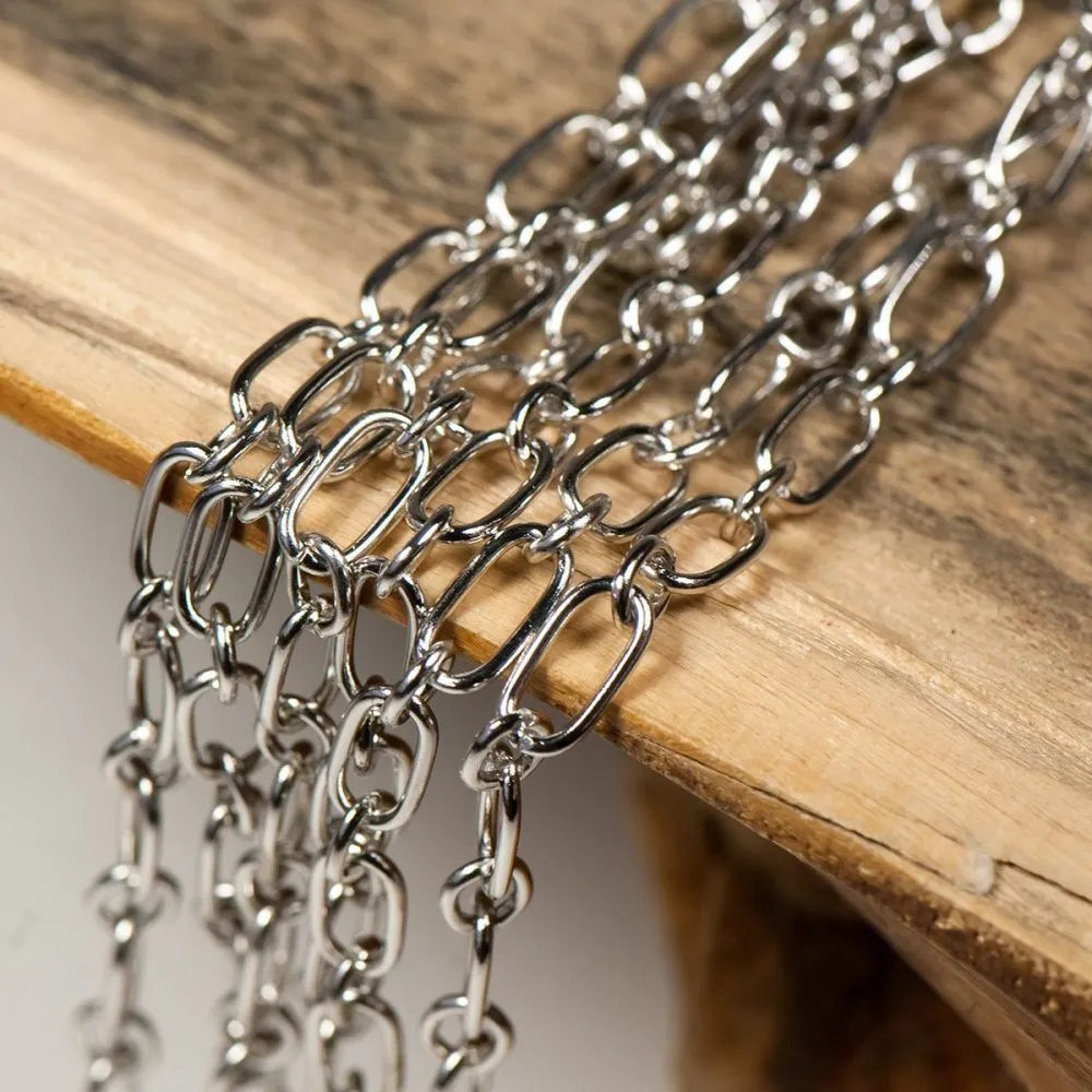 цепочка "венто", цвет платина, 9х5х1 мм