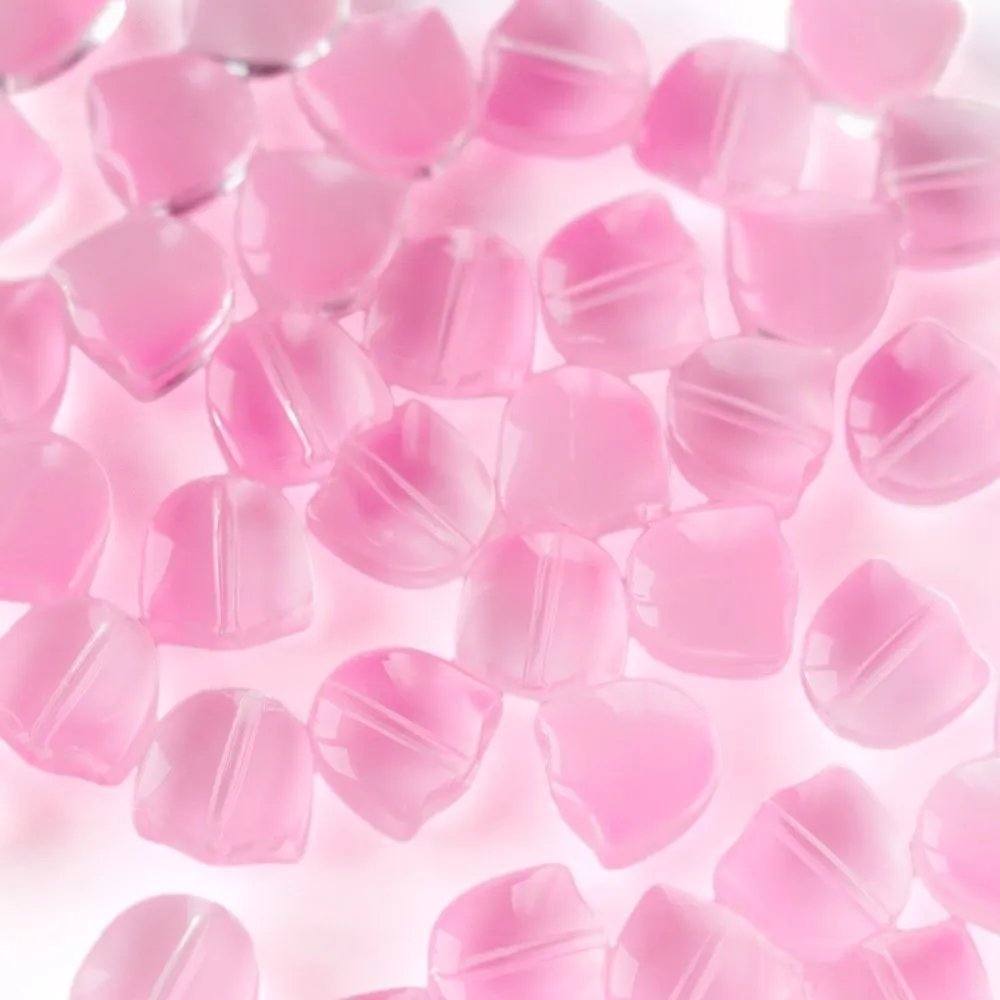 бусина "тюльпан", стекло, цвет розовый, 9 мм