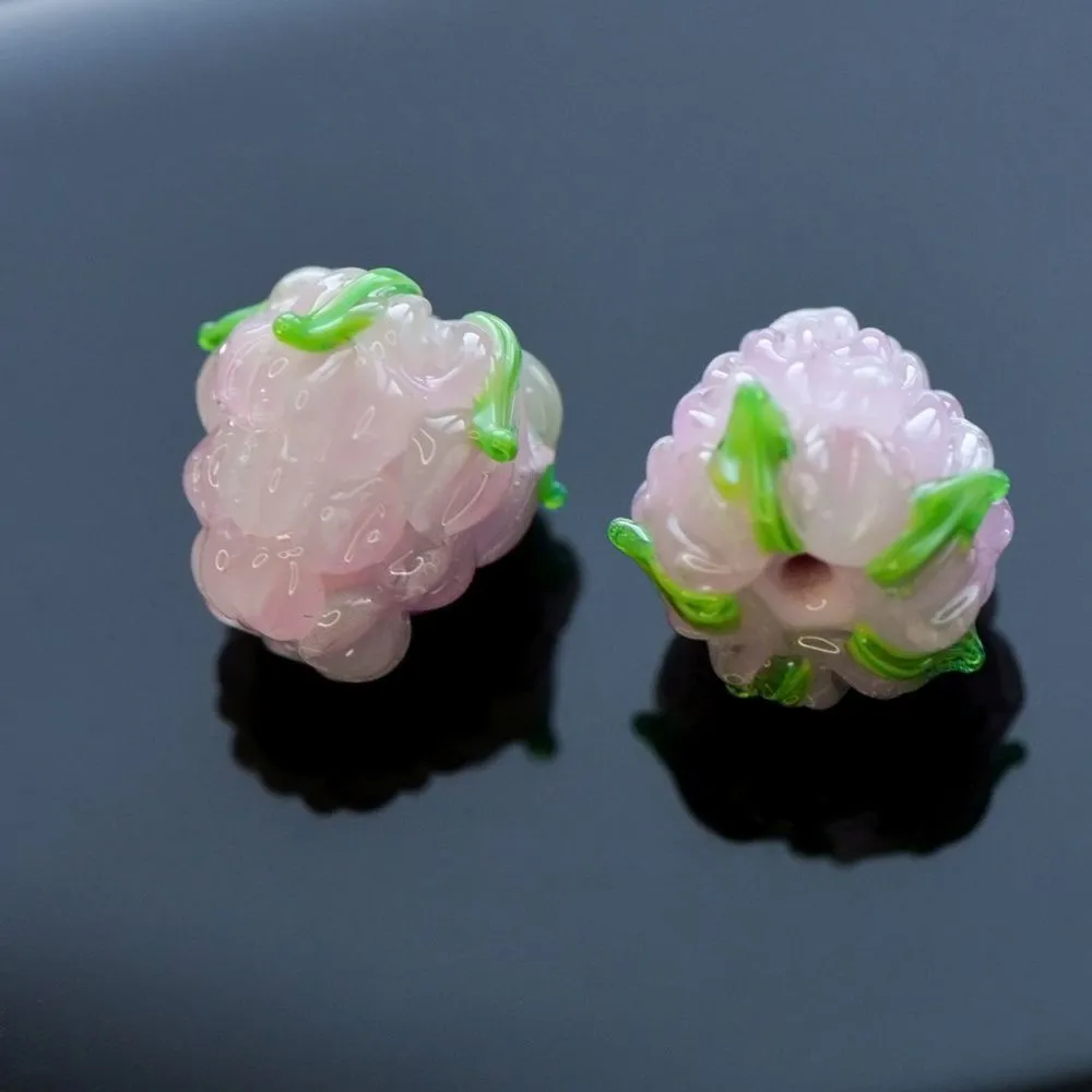 бусина, мурано "малинка", розовый, 15х12 мм