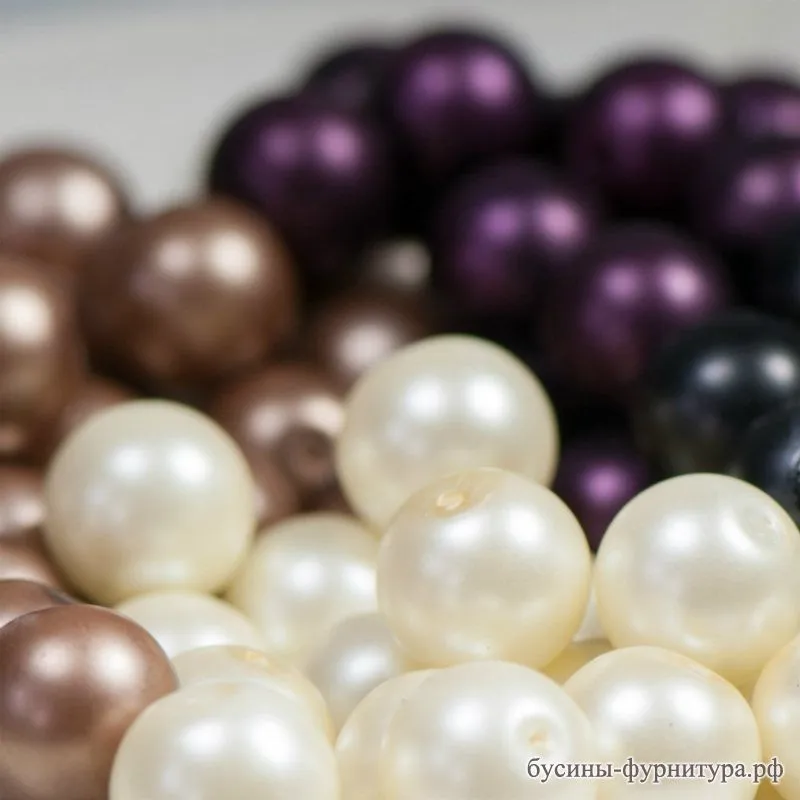 бусина, имитация жемчуга, стекло 12, матовая, цвет в ассорт., 12 мм