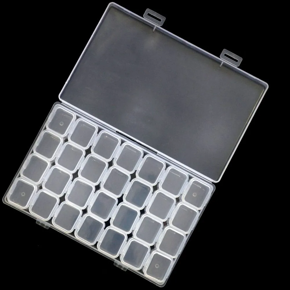 органайзер для бусин и фурнитуры, 28 контейнеров, 17.5x10.8x2.6 см