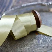Лента, атлас, цвет светлый хаки, ширина 25 мм