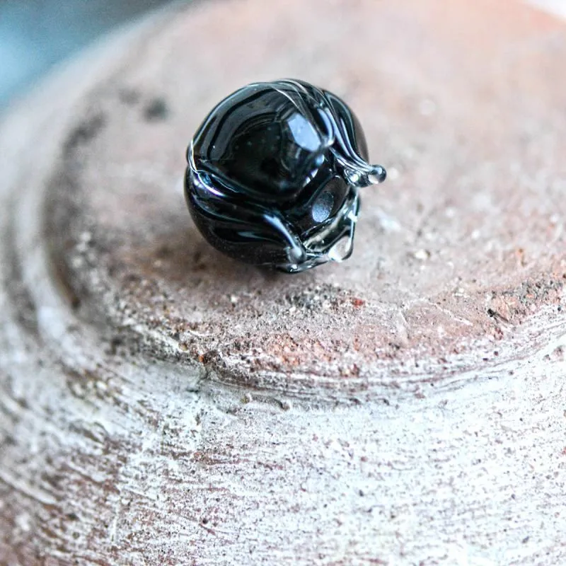 бусина, мурано "ландыш", черный, 7х7 мм