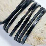 Шнур кожаный, плоский, цвет черный, 3х2 мм