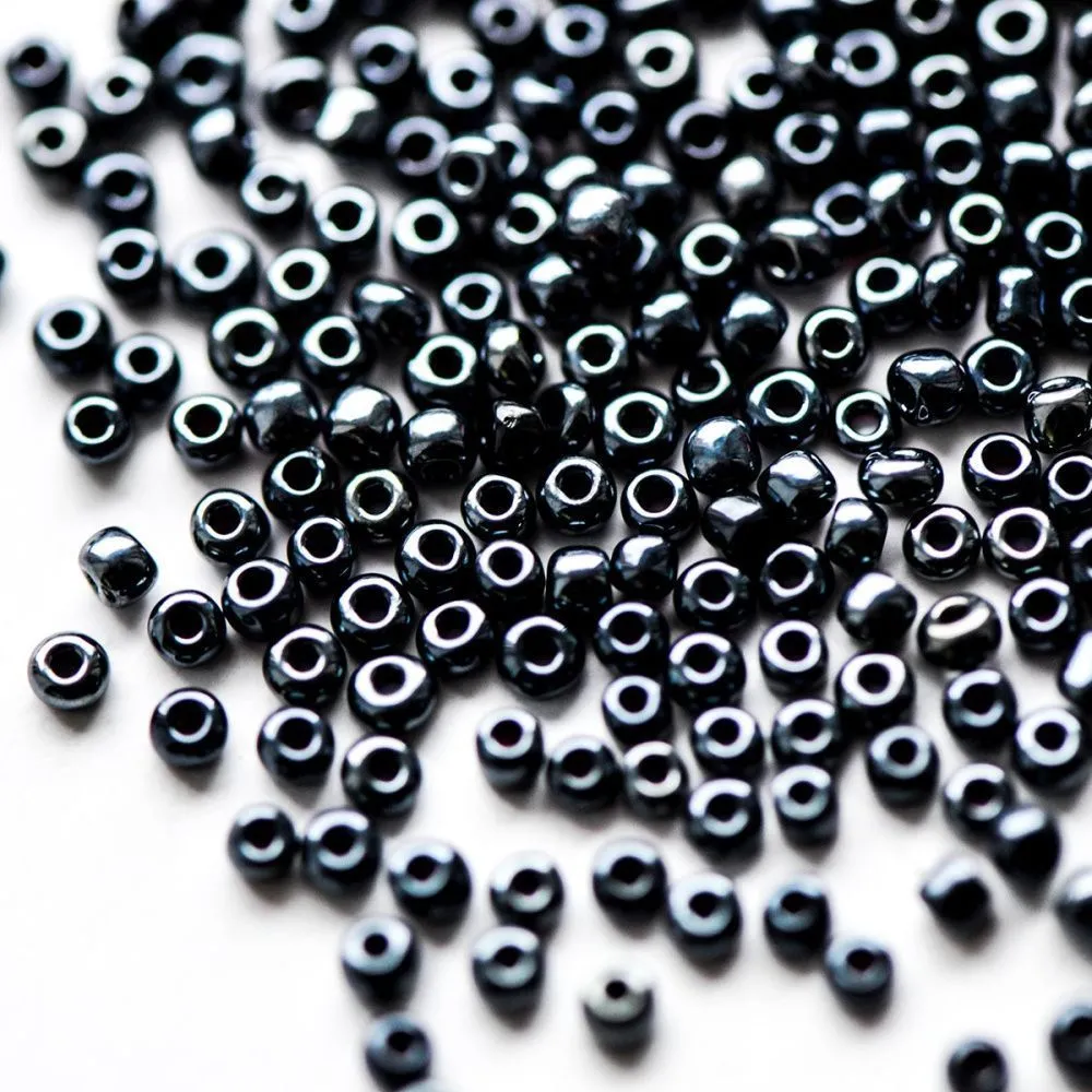 бисер "радуга", цвет черный люстровый, 12/0 (уп 7 г)