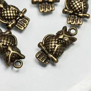 Подвеска металлическая "Сова", цвет античная бронза, 22х12х4.5 мм