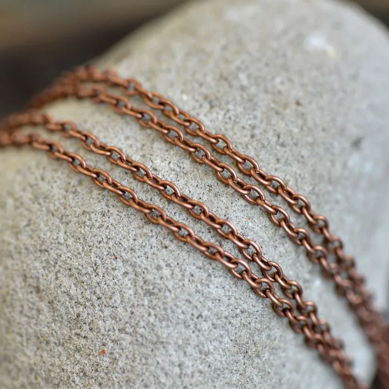 цепочка "кросс", цвет красная медь, звено 3x2x0.5 мм