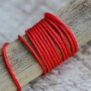 Шнур, полиэстер, цвет красный, 1 мм  