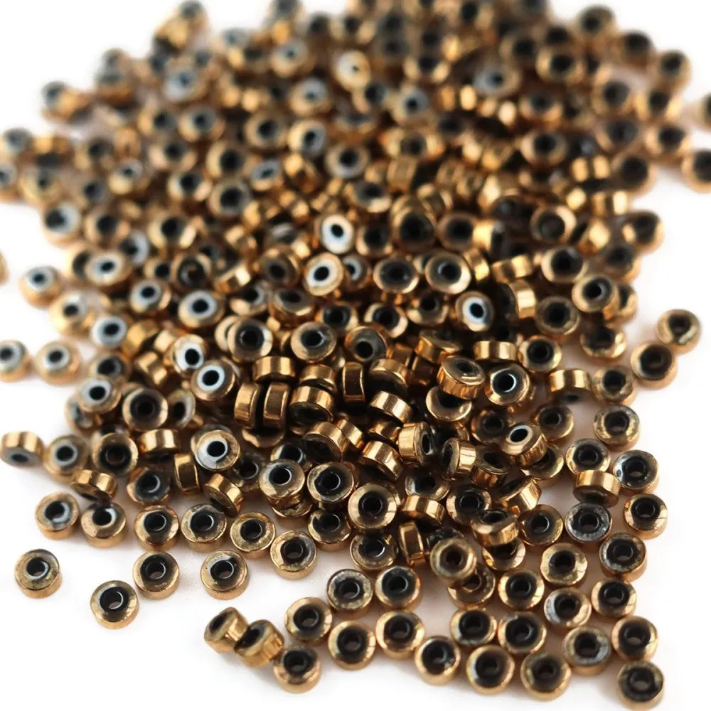 бусина гематит немагнитный синт., диск, цвет золото, 2x1 мм