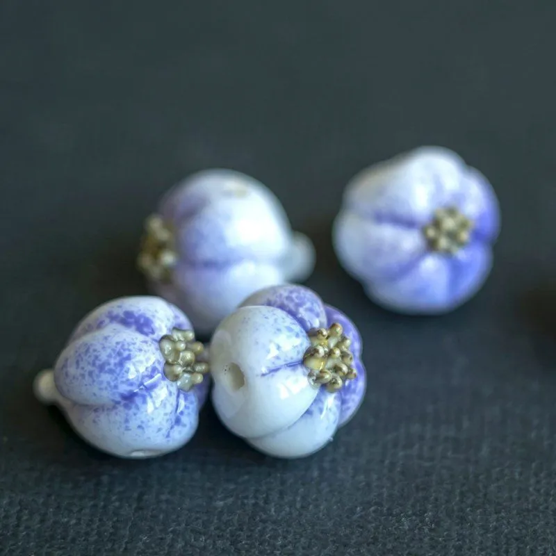 бусина, мурано "чеснок мелкий", белый, 15х14 мм