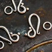 Замок для украшений "Нота", цвет античное серебро, 20.5х12 мм